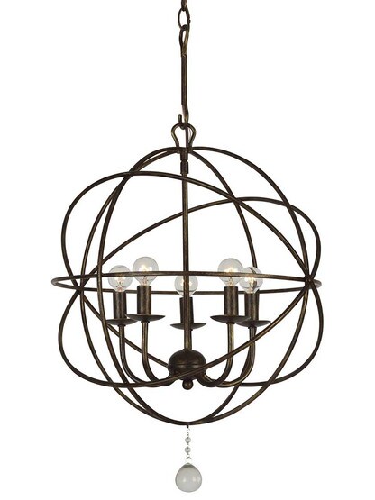 Solaris 5-Light Mini Chandelier in English Bronze.